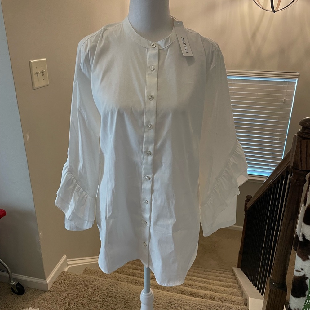 Chico's Cream Button-Up Blouse